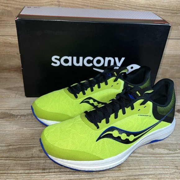 NEW: SZ 12: Men's Saucony Freedom 5 Running Shoes Acid Blue Raz: S20726-25 - Picture 1 of 9